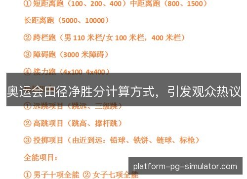 奥运会田径净胜分计算方式，引发观众热议
